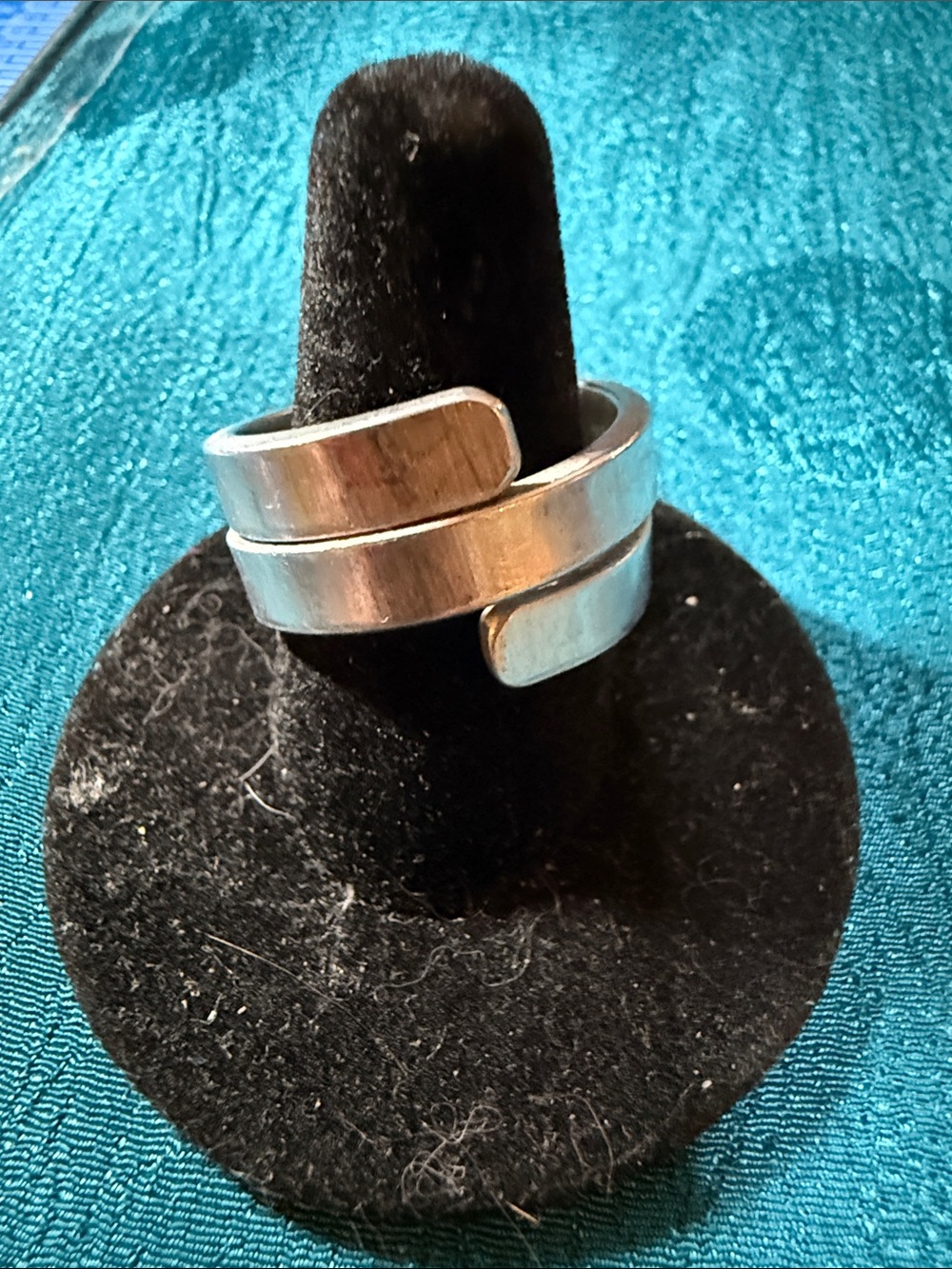 Aluminum Silver Open Wrap Women's Ring - Silver